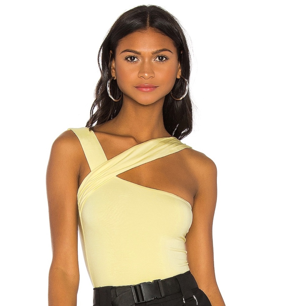 H:OURS Halsey Bodysuit in Butter Yellow